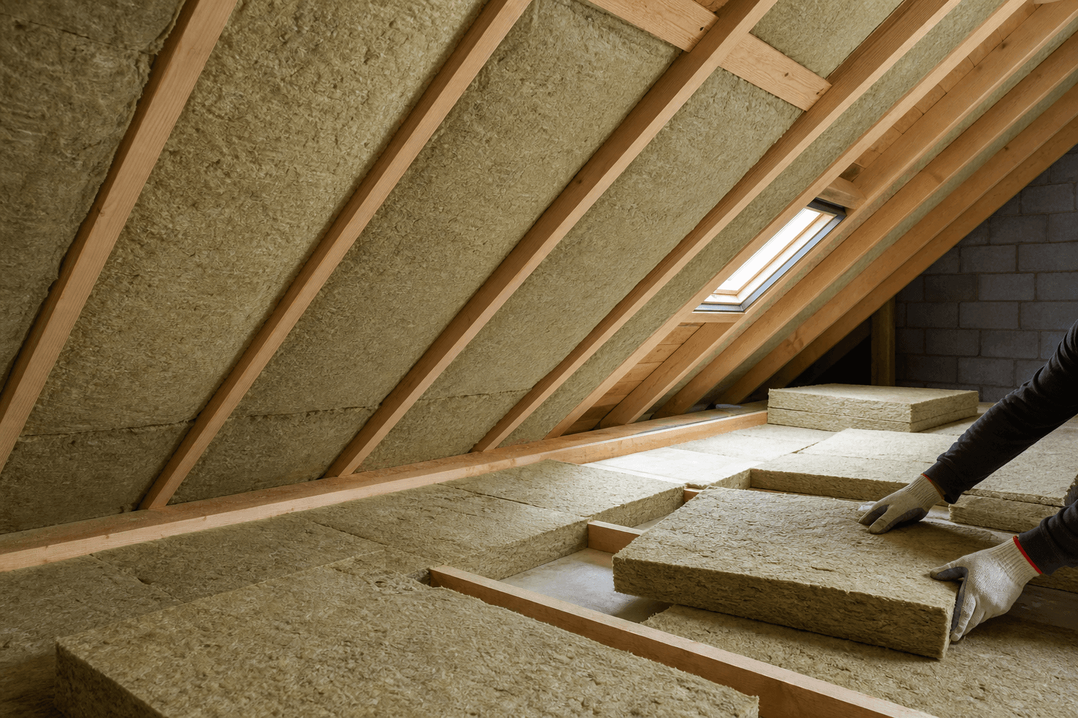 Pose d’une isolation performante dans les combles d’une maison